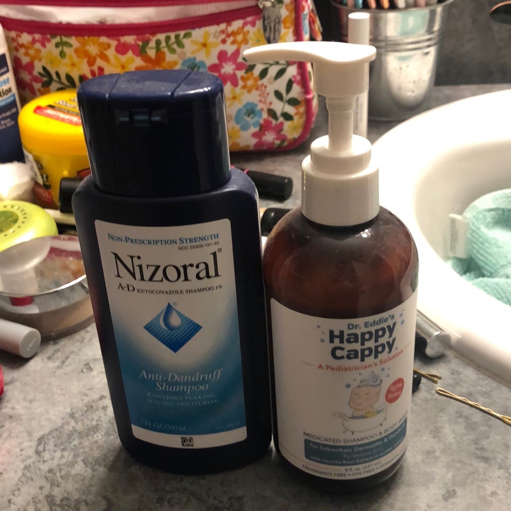 Nizoral and Happy Cappy shampoo!